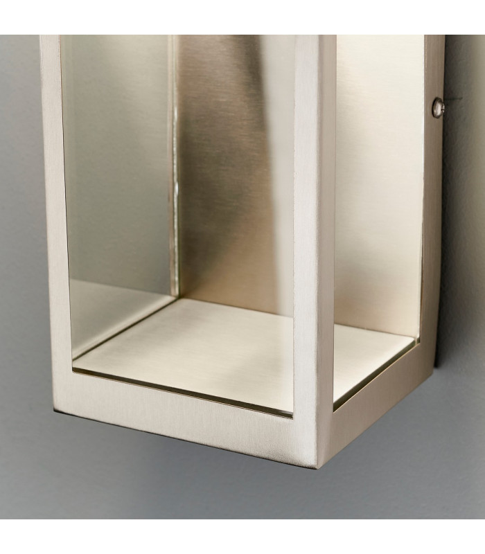 Dean LED Outdoor Wall Light Brushed Stainless Steel & Clear Glass-6