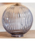 Jemma 1 Light Table Light Smokey Grey Ribbed Glass & Satin Nickel Plate (Base only)-4