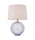 Jemma 1 Light Table Light Smokey Grey Ribbed Glass & Satin Nickel Plate (Base only), E27