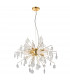 Calla 8 Light Ceiling Pendant Gold Effect Plate & Clear Glass, E14