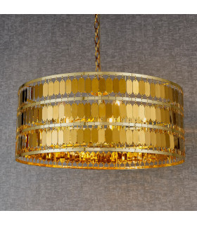 Eldora 5 Light Round Ceiling Pendant Gold Effect Plate-1