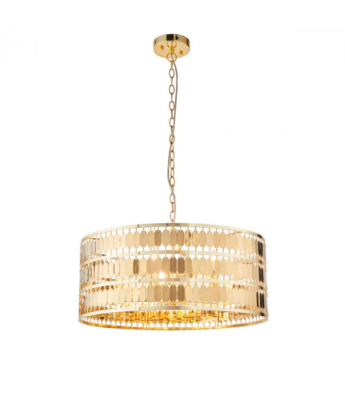 Eldora 5 Light Round Ceiling Pendant Gold Effect Plate, E14