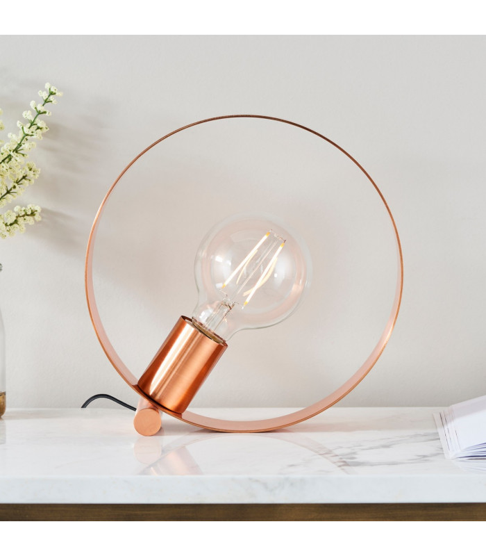 Hoop 1 Light Table Light Brushed Copper-4