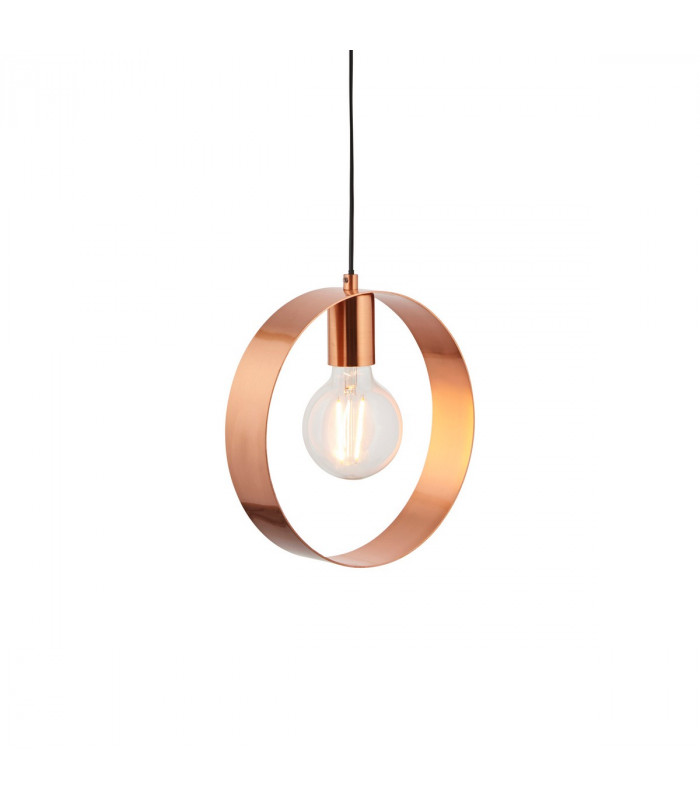 Hoop 1 Light Ceiling Pendant Brushed Copper