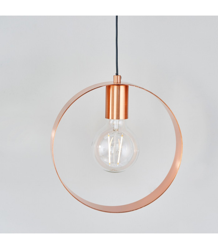 Hoop 1 Light Ceiling Pendant Brushed Copper-1