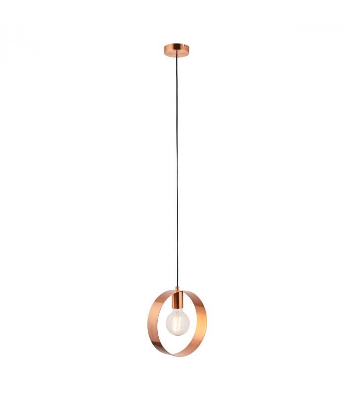 Hoop 1 Light Ceiling Pendant Brushed Copper, E27