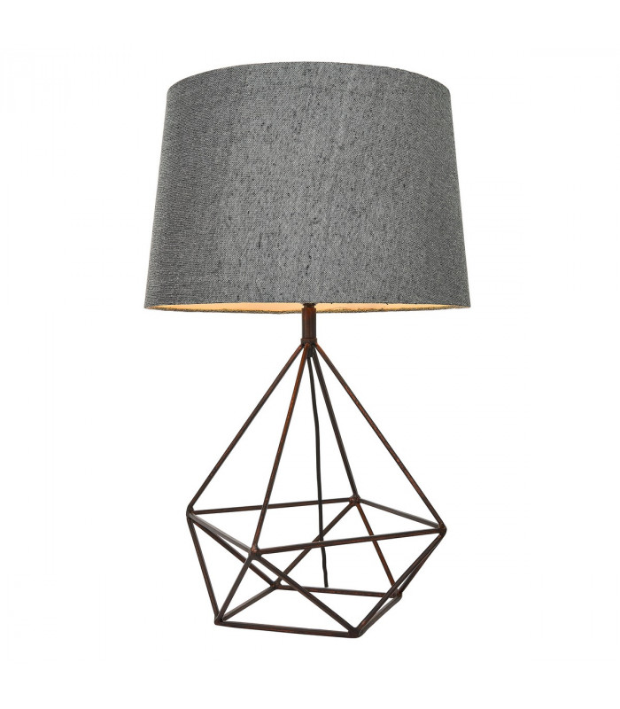 Apollo 1 Light Table Light Aged Copper & Grey Fabric