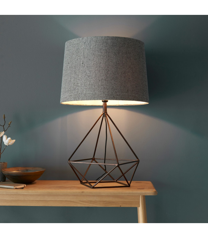 Apollo 1 Light Table Light Aged Copper & Grey Fabric-1