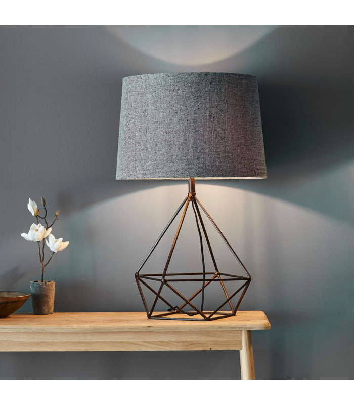Apollo 1 Light Table Light Aged Copper & Grey Fabric-3