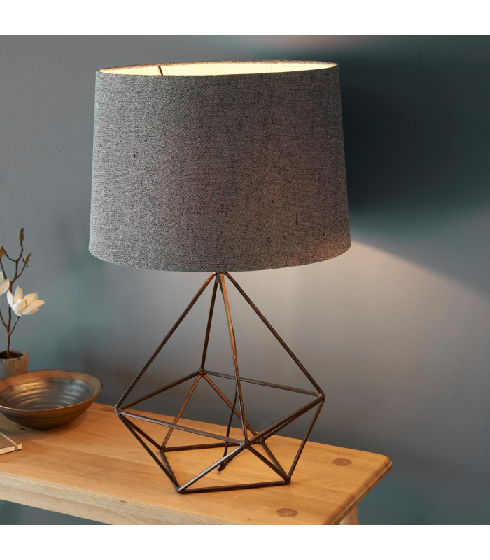 Apollo 1 Light Table Light Aged Copper & Grey Fabric-4