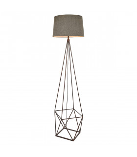 Apollo 1 Light Floor Light Aged Copper & Grey Fabric