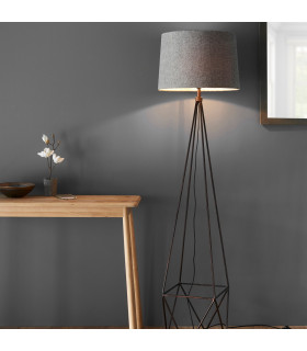 Apollo 1 Light Floor Light Aged Copper & Grey Fabric-1