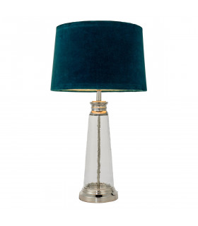 Winslet 1 Light Table Light Clear Hammered Glass & Teal Velvet