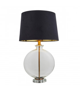 Gideon 1 Light Table Light Clear Glass & Antique Brass Plate