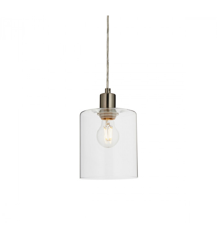 Toledo 1 Light Ceiling Pendant Brushed Nickel & Clear Glass