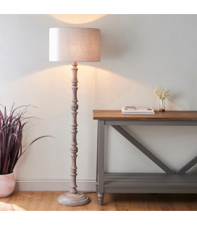 Elijah 1 Light Floor Light Grey Washed Wood (Base only)-1