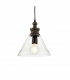 Kerala 1 Light Ceiling Pendant Clear Glass & Taupe Grey Distressed Wood
