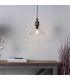 Kerala 1 Light Ceiling Pendant Clear Glass & Taupe Grey Distressed Wood-2