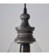 Kerala 1 Light Ceiling Pendant Clear Glass & Taupe Grey Distressed Wood-4