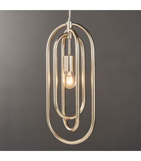 Meera 1 Light Ceiling Pendant Antique Silver Leaf-1