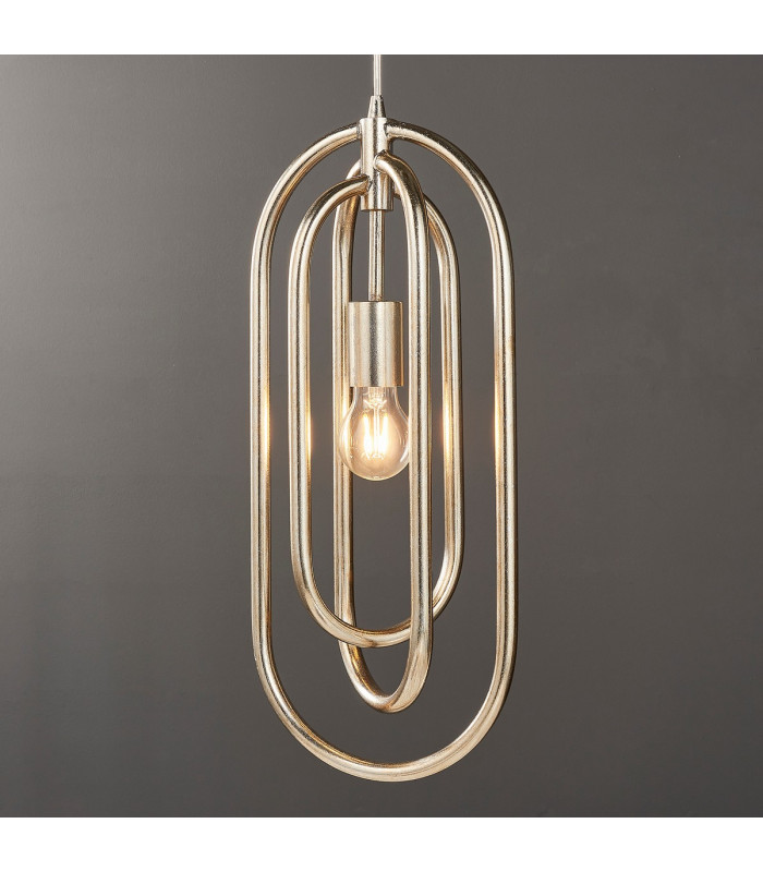 Meera 1 Light Ceiling Pendant Antique Silver Leaf-1