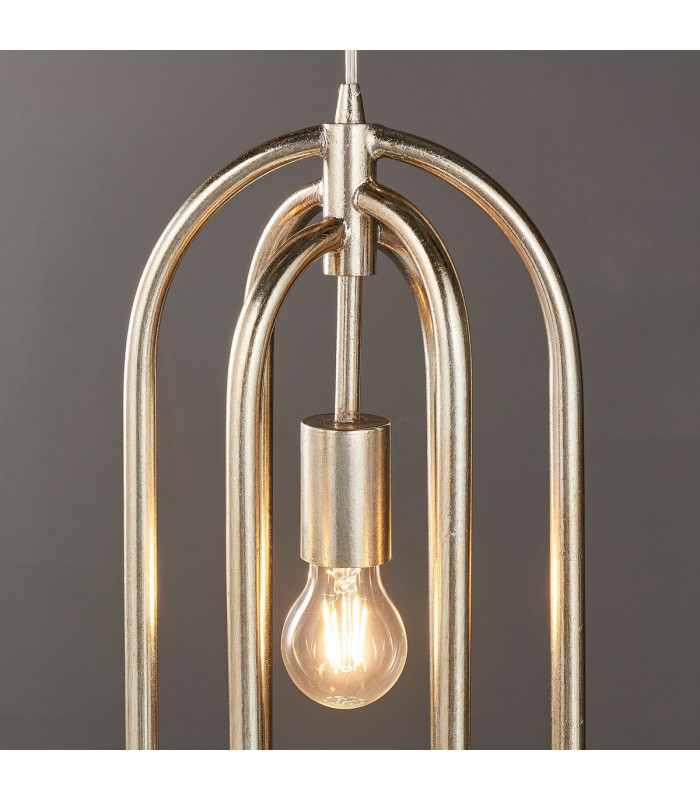 Meera 1 Light Ceiling Pendant Antique Silver Leaf-3