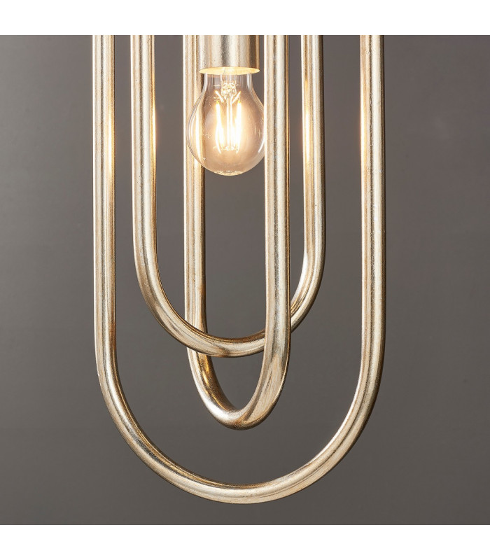Meera 1 Light Ceiling Pendant Antique Silver Leaf-5
