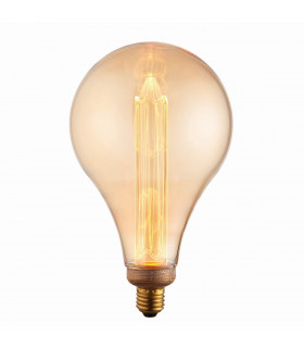Accessory Tinted Amber Glass & Brass Plate Bulb IP20 - E27