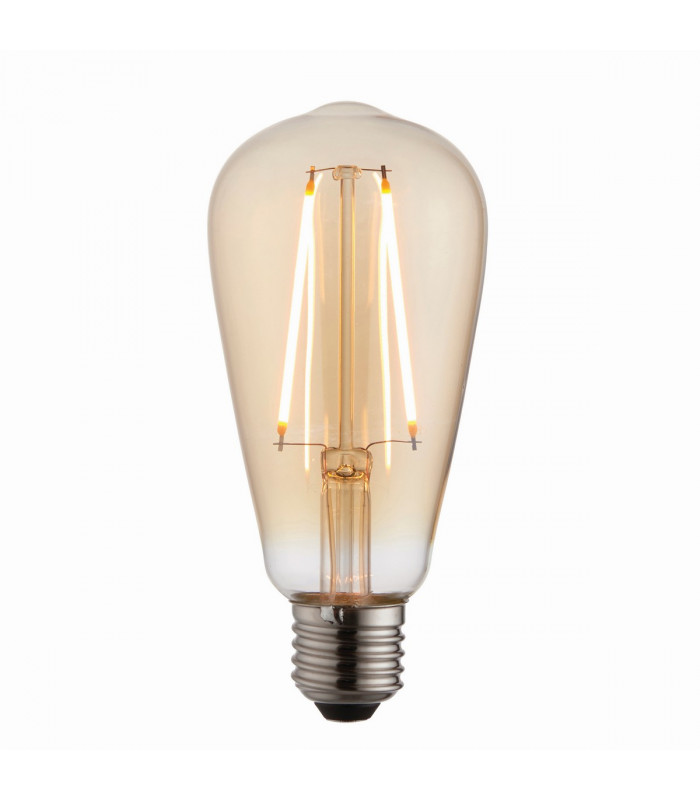 Accessory Tinted Amber Glass & Brass Plate Bulb IP20 - E27