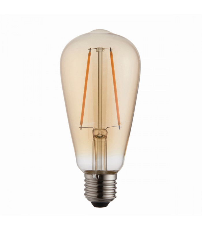 Accessory Tinted Amber Glass & Brass Plate Bulb IP20 - E27-2