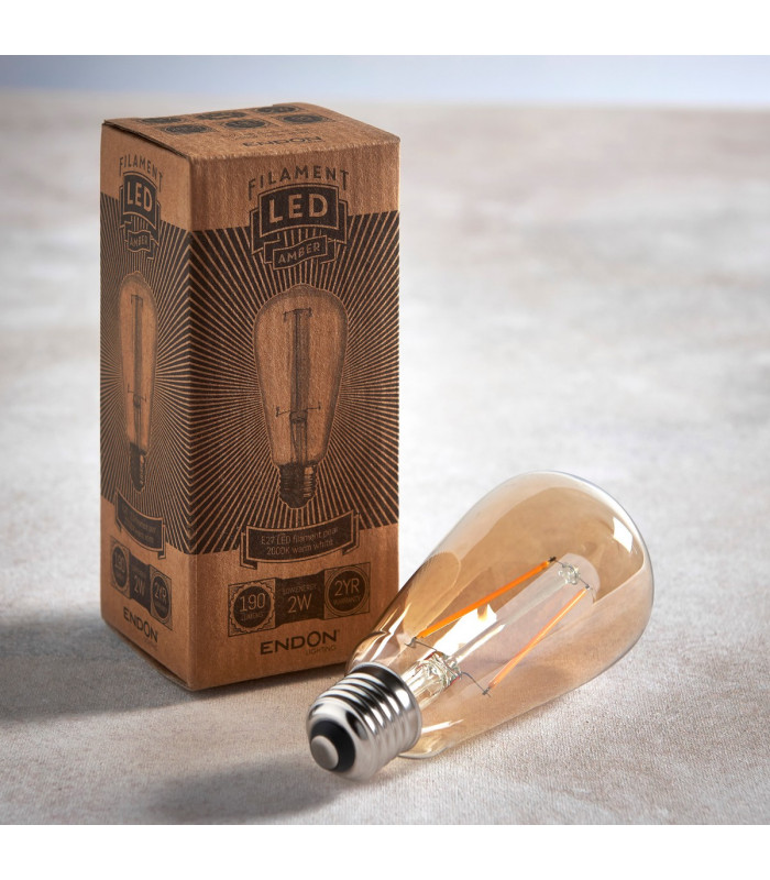 Accessory Tinted Amber Glass & Brass Plate Bulb IP20 - E27-3
