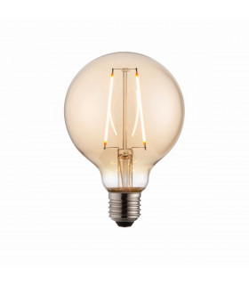 Accessory Tinted Amber Glass & Brass Plate Bulb IP20 - E27