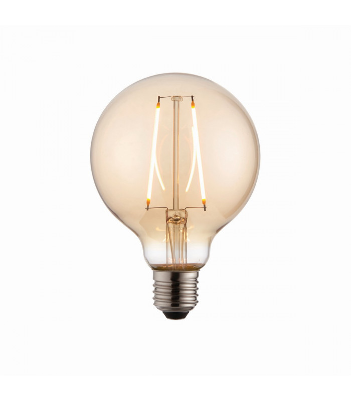 Accessory Tinted Amber Glass & Brass Plate Bulb IP20 - E27