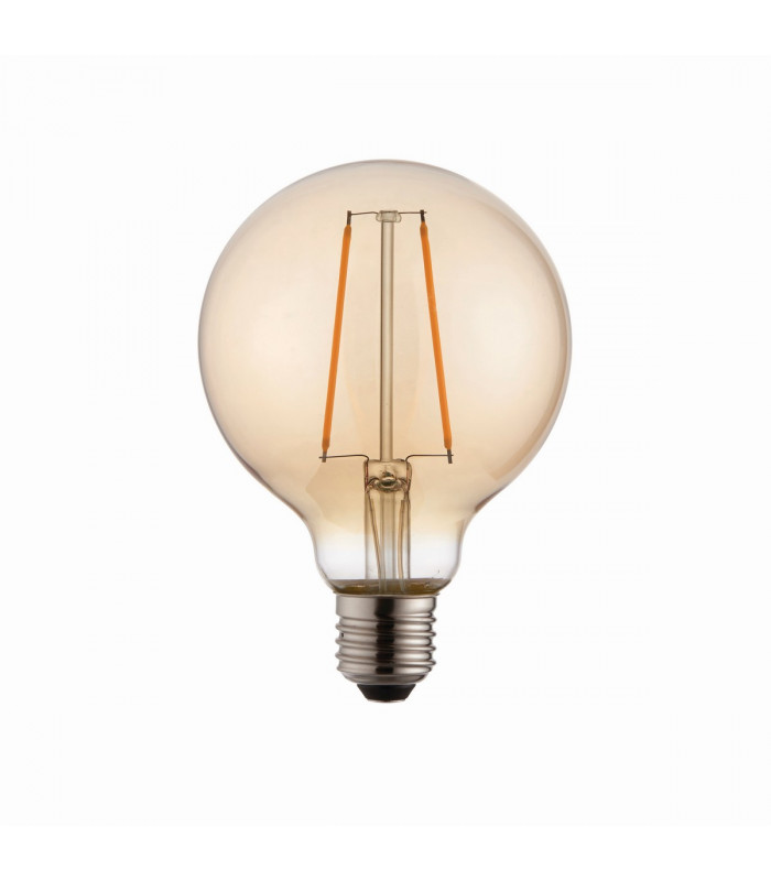 Accessory Tinted Amber Glass & Brass Plate Bulb IP20 - E27-2