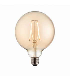 Accessory Tinted Amber Glass & Brass Plate Bulb IP20 - E27
