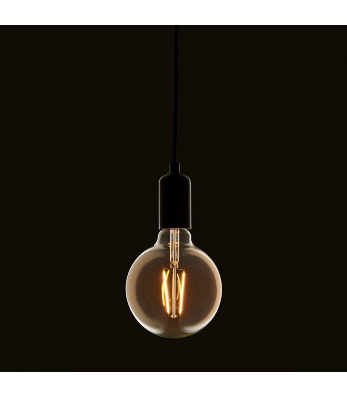 Accessory Tinted Amber Glass & Brass Plate Bulb IP20 - E27-4