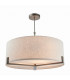 Hayfield Cylindrical Pendant Brushed Bronze Effect Plate & Natural Linen 3 Light Dimmable IP20 - E27