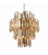 Viviana Pendant Chrome Effect Plate & Champagne Crystal (K9) Drops 12 Light Dimmable IP20 - E14
