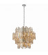 Viviana Pendant Chrome Effect Plate & Champagne Crystal (K9) Drops 15 Light Dimmable IP20 - E14-3