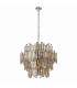 Viviana Pendant Chrome Effect Plate & Champagne Crystal (K9) Drops 15 Light Dimmable IP20 - E14-4