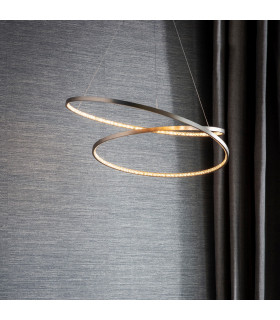 Eternity Integrated LED Pendant Matt Nickel Plate & Crystal (K5) Detail Dimmable IP20-1