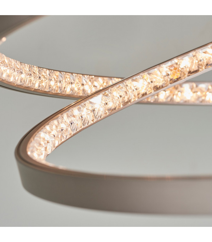 Eternity Integrated LED Flush Matt Nickel Plate & Crystal (K5) Detail Dimmable IP20-3