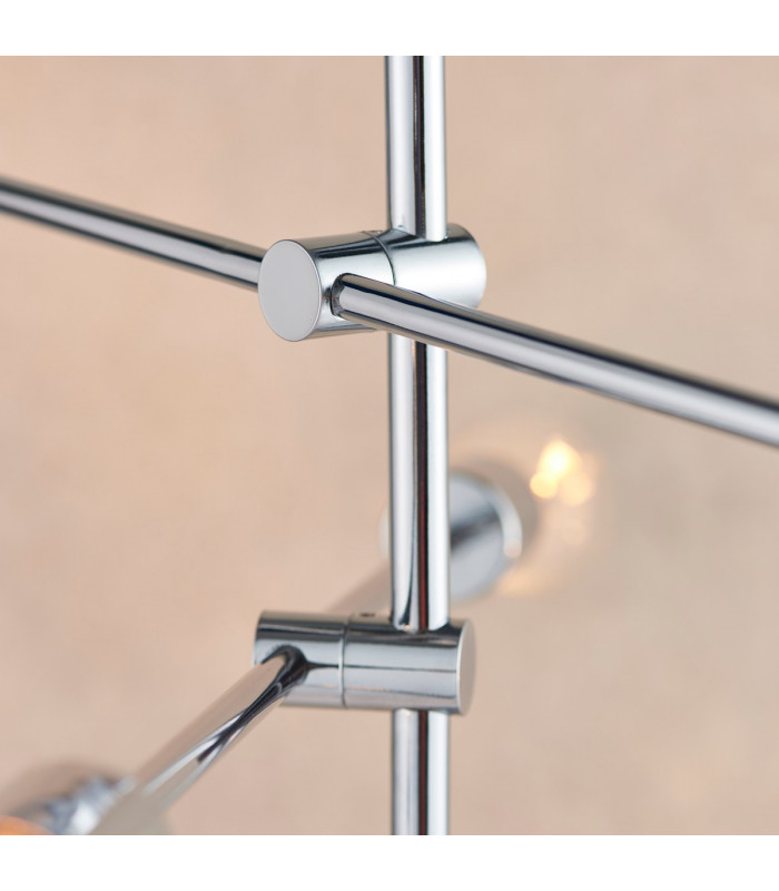 Rubens Pendant Chrome Effect Plate 6 Light Dimmable IP20 - E27-3