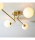 Otto Semi Flush Satin Brushed Gold Effect Plate & Gloss Opal Glass 4 Light Dimmable IP20 - G9-5