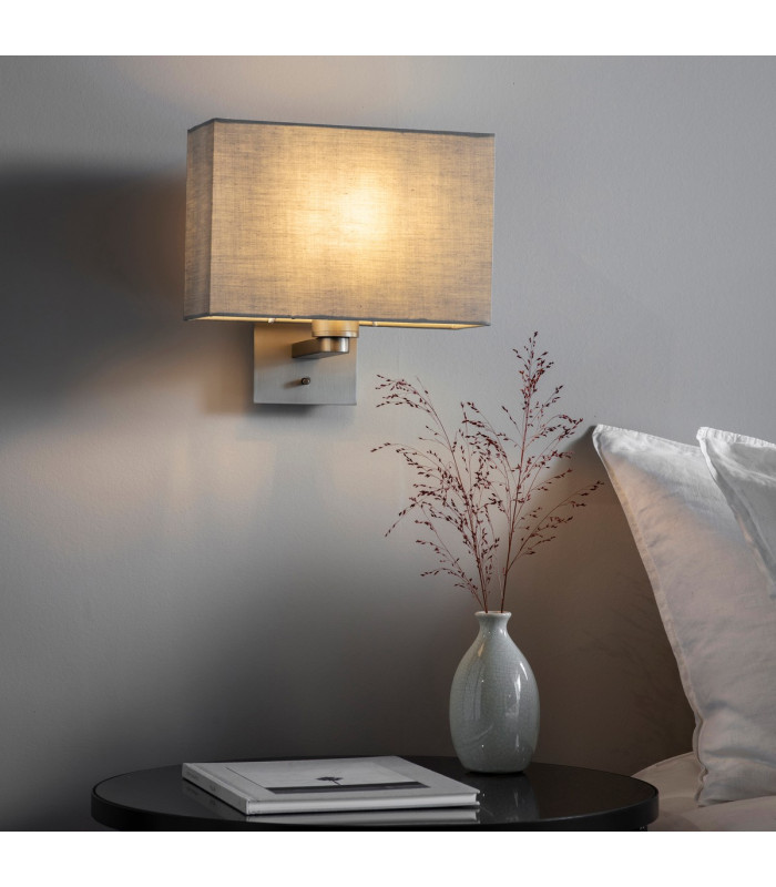 Issac Wall Matt Nickel Plate 1 Light Dimmable IP20 - E27-2