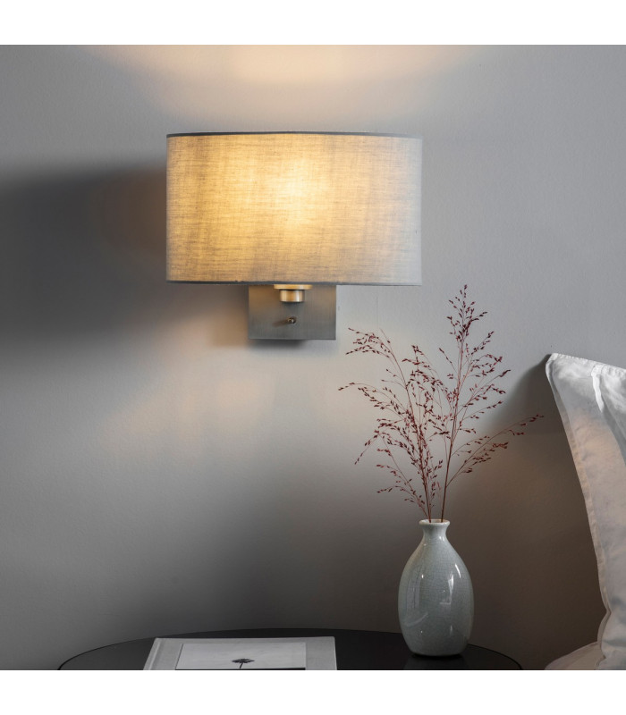 Issac Wall Matt Nickel Plate 1 Light Dimmable IP20 - E27-4
