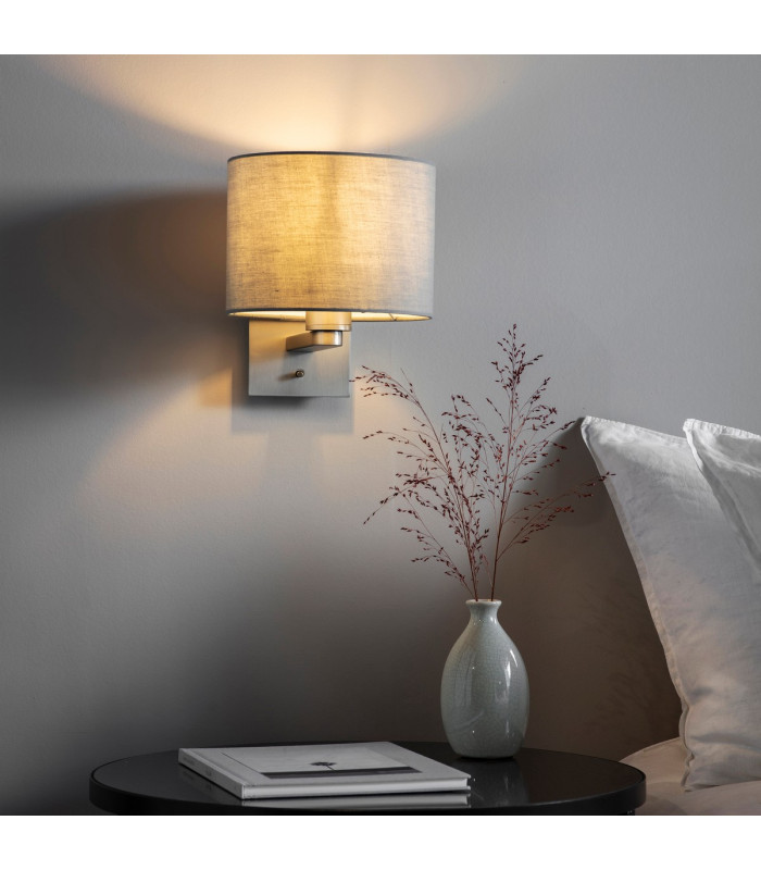 Issac Wall Matt Nickel Plate 1 Light Dimmable IP20 - E27-6