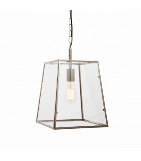 Hurst Pendant Bright Nickel Plate & Clear Glass 1 Light Dimmable IP20 - E27