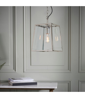 Hurst Pendant Bright Nickel Plate & Clear Glass 1 Light Dimmable IP20 - E27-1