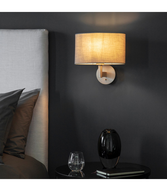 Owen Wall Matt Nickel Plate 1 Light Dimmable IP20 - E27 (Shade Sold Separately)-2